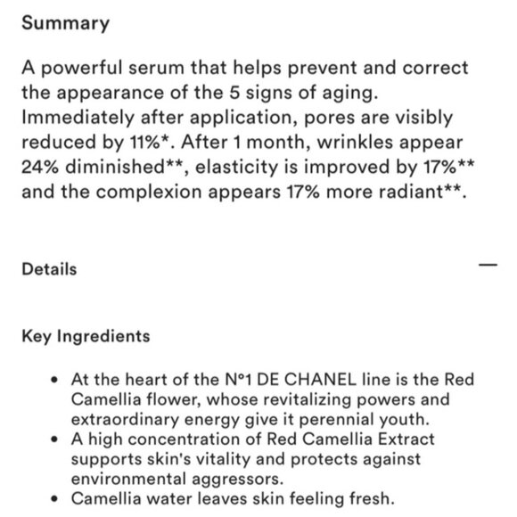 CHANEL N-1 SERUM REVITALISANT AU CAMELIA ROUGE 5ML - Picture 5 of 7